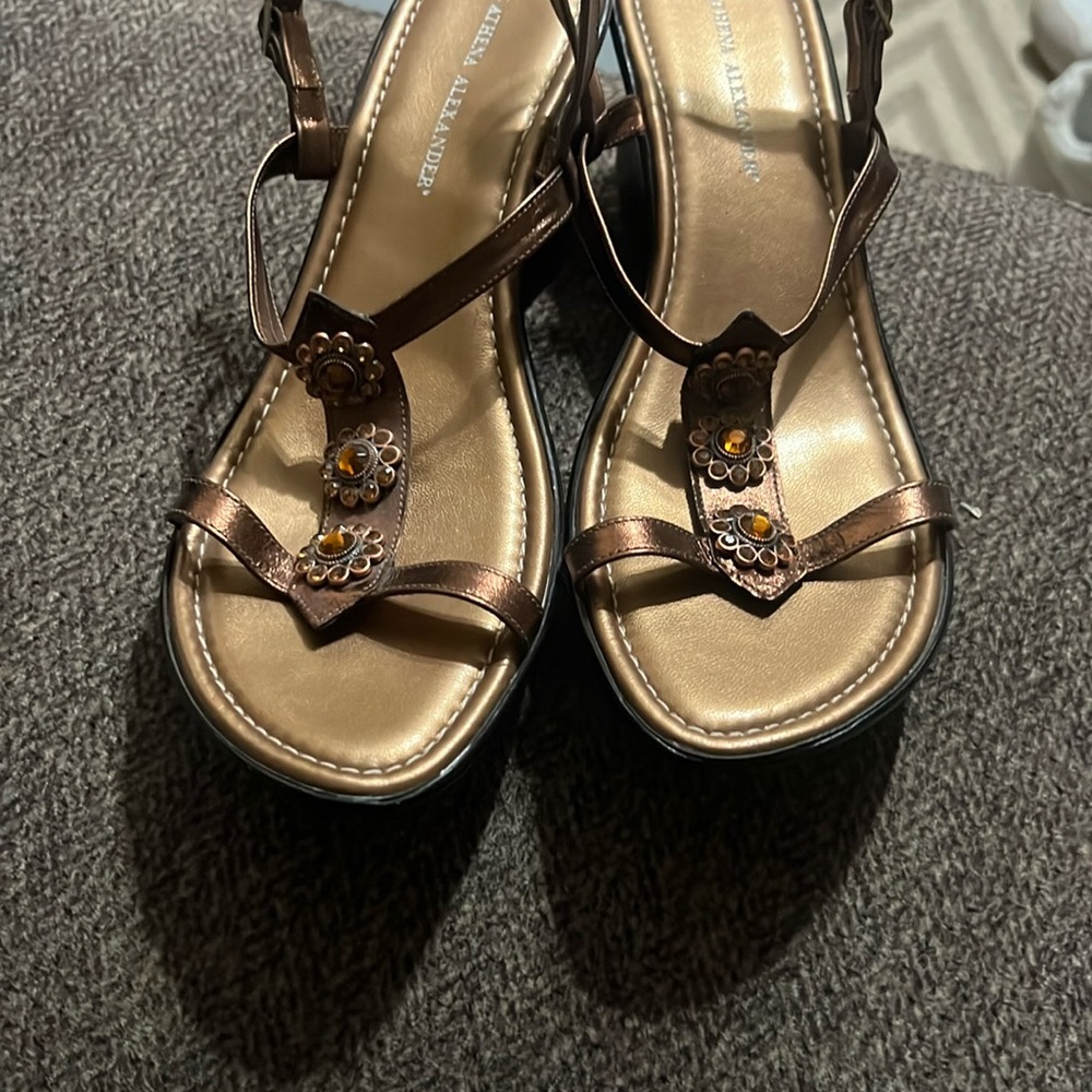 Athena Alexander Bronze Strappy Sandals